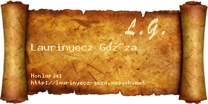 Laurinyecz Géza névjegykártya